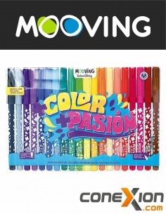 Set Marcadores Coloring x10 colores lavables Mooving